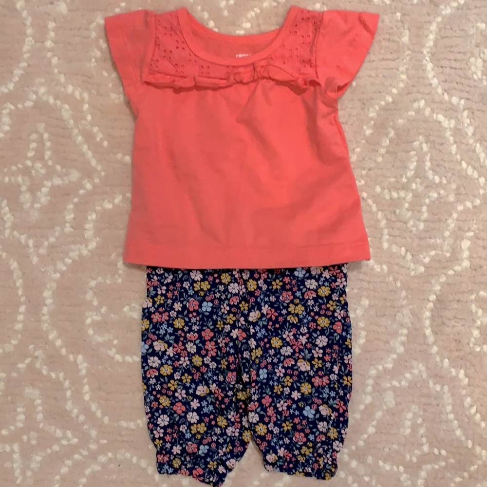 Carter’s Coral Floral outfit